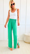 Contrast Band Blouse Pant - Green-170 Bottoms-TYCHE-Coastal Bloom Boutique, find the trendiest versions of the popular styles and looks Located in Indialantic, FL