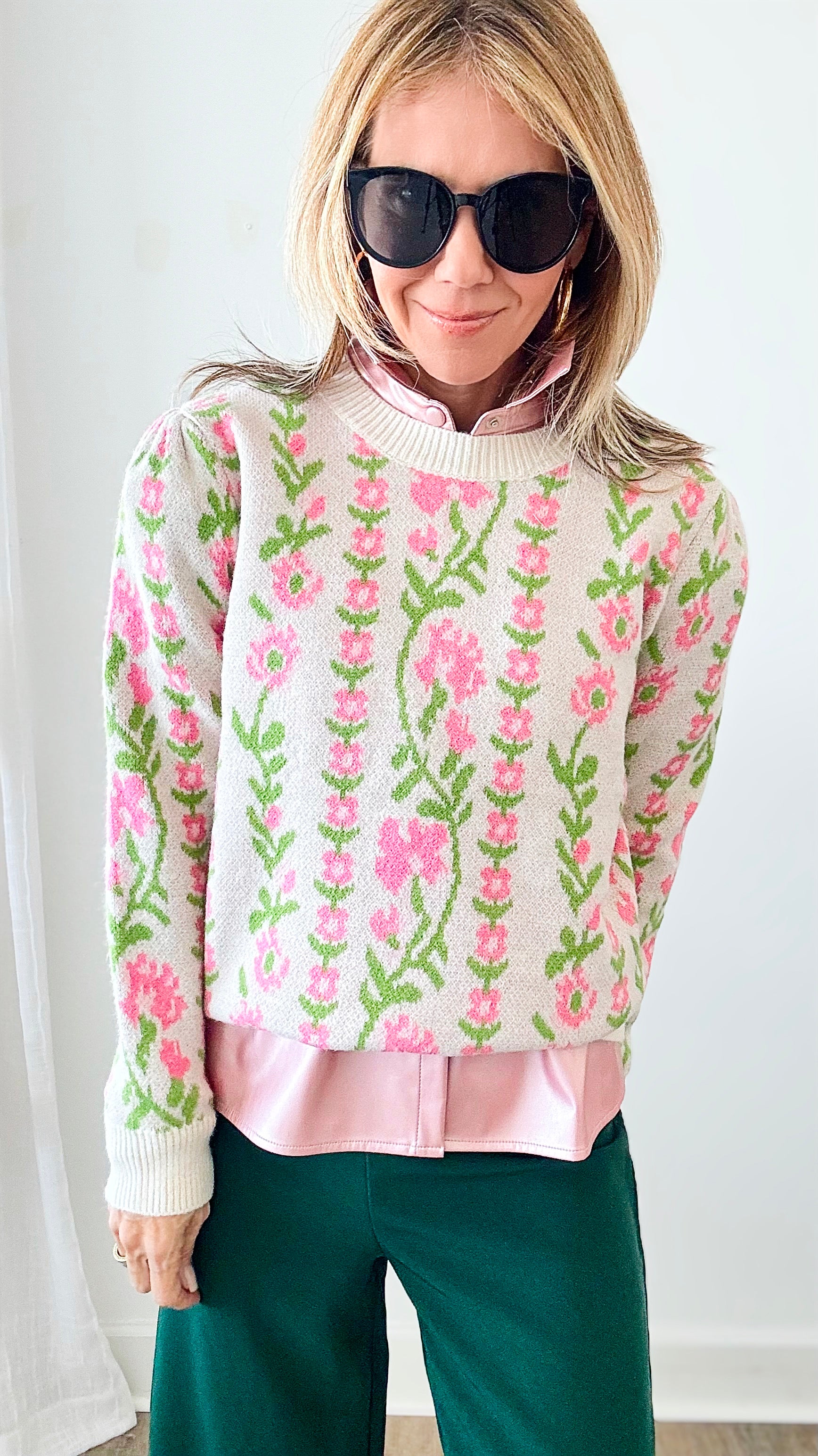 Pocket of Daisies Pullover Sweater - Ivory-140 Sweaters-&MERCI-Coastal Bloom Boutique, find the trendiest versions of the popular styles and looks Located in Indialantic, FL