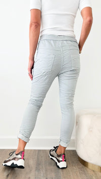 Love Endures Italian Jogger - Light Grey-180 Joggers-Italianissimo-Coastal Bloom Boutique, find the trendiest versions of the popular styles and looks Located in Indialantic, FL