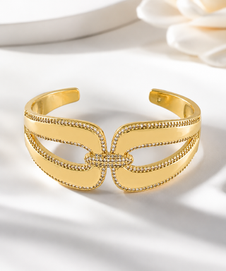 Geometric Pavé Stone Cuff Bracelet