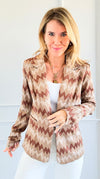 Chevron Relaxed Italian Blazer-Camel-Brown-160 Jackets-Venti6-Coastal Bloom Boutique, find the trendiest versions of the popular styles and looks Located in Indialantic, FL
