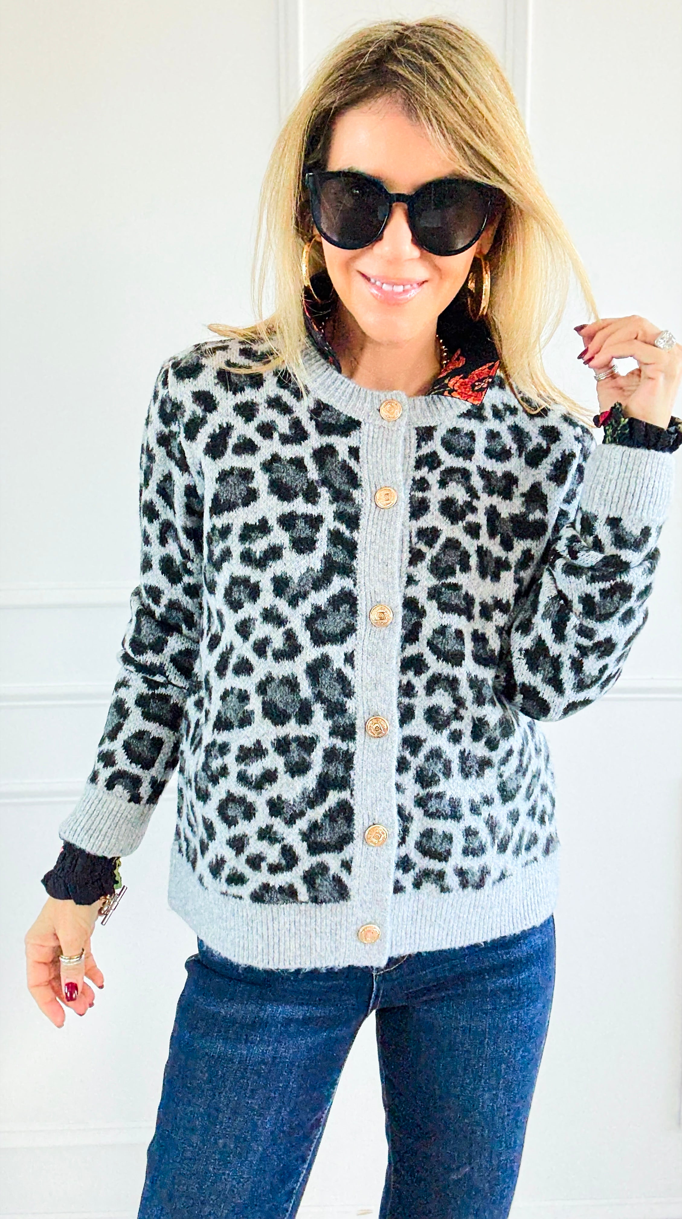 Leopard Luxe Knit Cardigan-150 Cardigans/Layers-Staccato-Coastal Bloom Boutique, find the trendiest versions of the popular styles and looks Located in Indialantic, FL