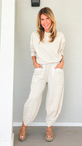 La Spezia Italian Barrel Cotton Set - Ivory