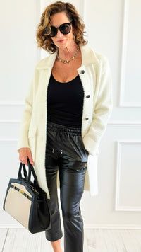 Plush Brushed Coat-Coat-Z STUDIO-Coastal Bloom Boutique, find the trendiest versions of the popular styles and looks Located in Indialantic, FL