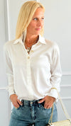 Smooth as Silk Woven Blouse-110 Long Sleeve Tops-LOVE TREE-Coastal Bloom Boutique, find the trendiest versions of the popular styles and looks Located in Indialantic, FL