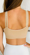 One Size Nude w/ Sheer Gold Metallic Straps Bra-220 Intimates-Strap-its-Coastal Bloom Boutique, find the trendiest versions of the popular styles and looks Located in Indialantic, FL