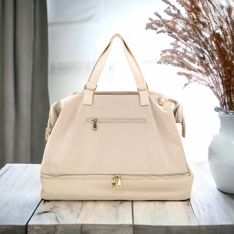 Staple Weekender Duffle Bag - Beige-240 Bags-BC Handbags-Coastal Bloom Boutique, find the trendiest versions of the popular styles and looks Located in Indialantic, FL