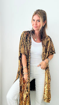 Stadium Tour Sequins Cardigan - Gold-150 Cardigan Layers-Rousseau-Coastal Bloom Boutique, find the trendiest versions of the popular styles and looks Located in Indialantic, FL