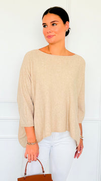 Ease & Flow Italian Dolman Sleeve Sweater-140 Sweaters-Italianissimo-Coastal Bloom Boutique, find the trendiest versions of the popular styles and looks Located in Indialantic, FL