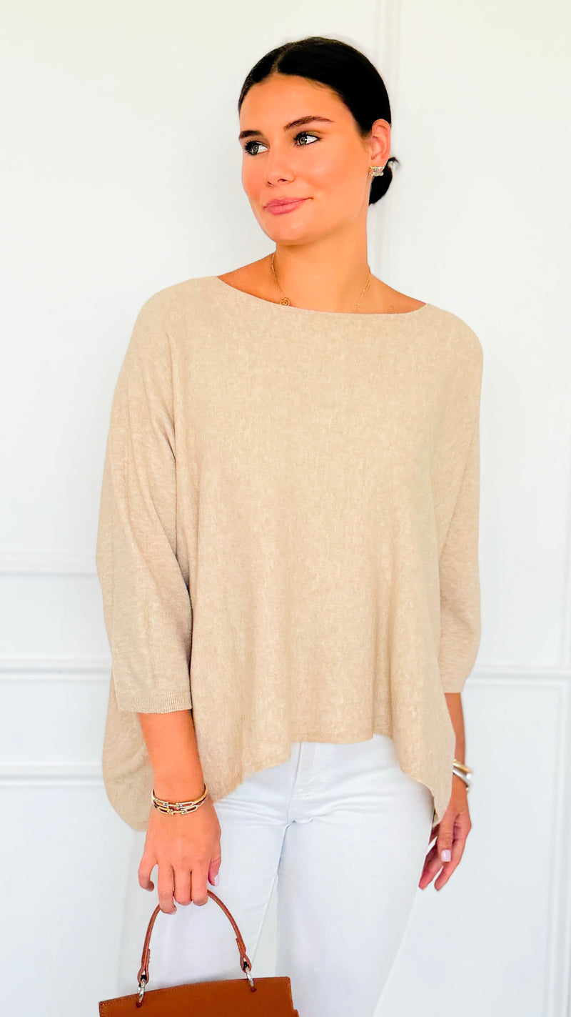 Ease & Flow Italian Dolman Sleeve Sweater-140 Sweaters-Italianissimo-Coastal Bloom Boutique, find the trendiest versions of the popular styles and looks Located in Indialantic, FL
