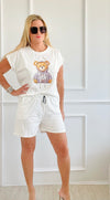 Teddy Sleeveless Top and Short Set-210 Loungewear/sets-CBALY-Coastal Bloom Boutique, find the trendiest versions of the popular styles and looks Located in Indialantic, FL