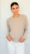 Brushed Melange Sweater - Ash Mocha-140 Sweaters-Zenana-Coastal Bloom Boutique, find the trendiest versions of the popular styles and looks Located in Indialantic, FL