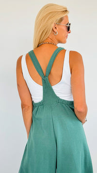 Adjustable Straps Jumpsuit- Hunter Green-200 Dresses/Jumpsuits/Rompers-BucketList-Coastal Bloom Boutique, find the trendiest versions of the popular styles and looks Located in Indialantic, FL