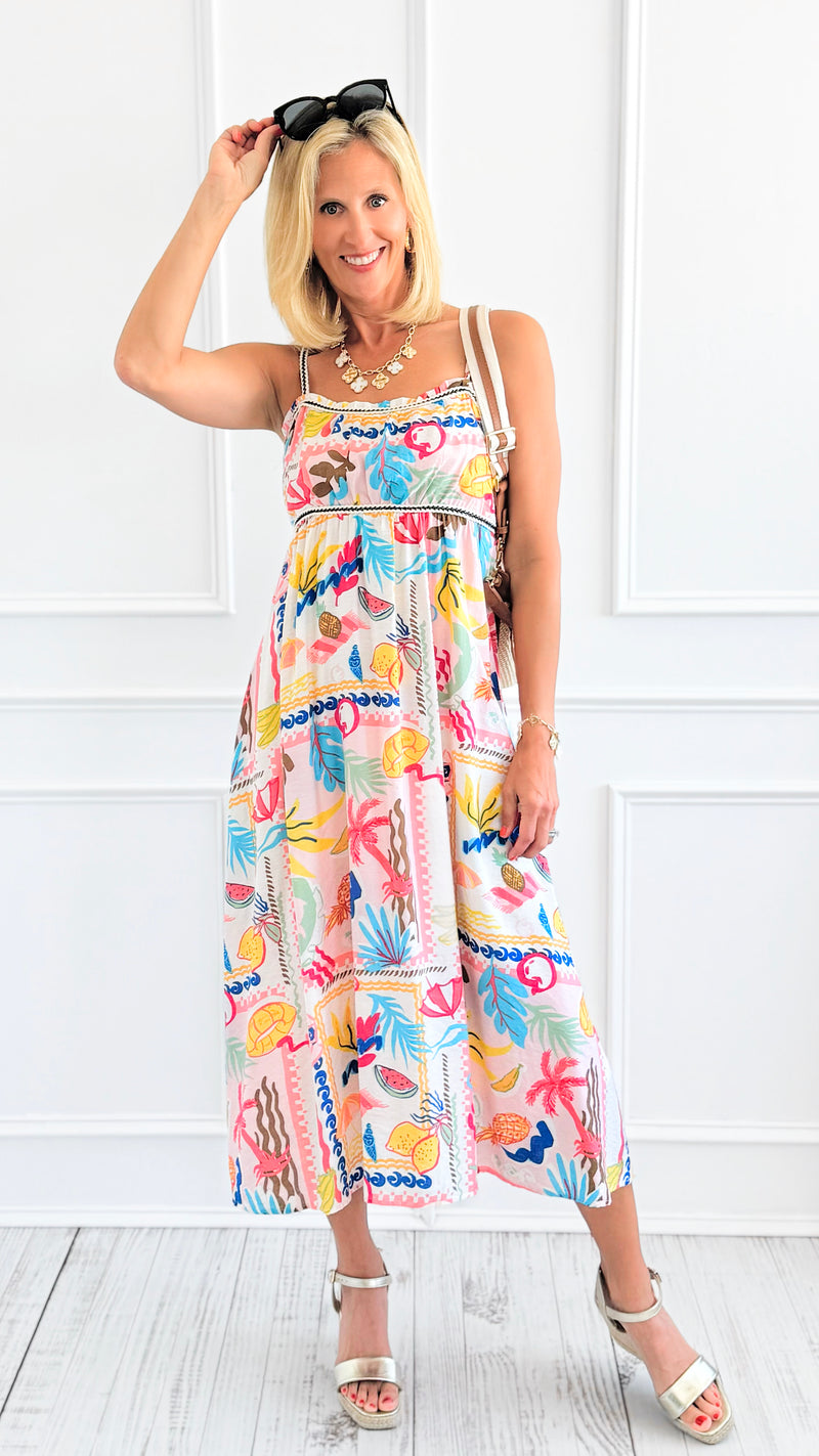 Sun-Drenched Patchwork Dress - Coral-200 Dresses/Jumpsuits/Rompers-Blu Pepper-Coastal Bloom Boutique, find the trendiest versions of the popular styles and looks Located in Indialantic, FL