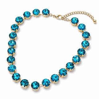 City Light Big Round Stone Tennis Necklace - Sapphire