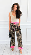 Playful Edge Contrast Trim Pants-170 Bottoms-BIBI-Coastal Bloom Boutique, find the trendiest versions of the popular styles and looks Located in Indialantic, FL