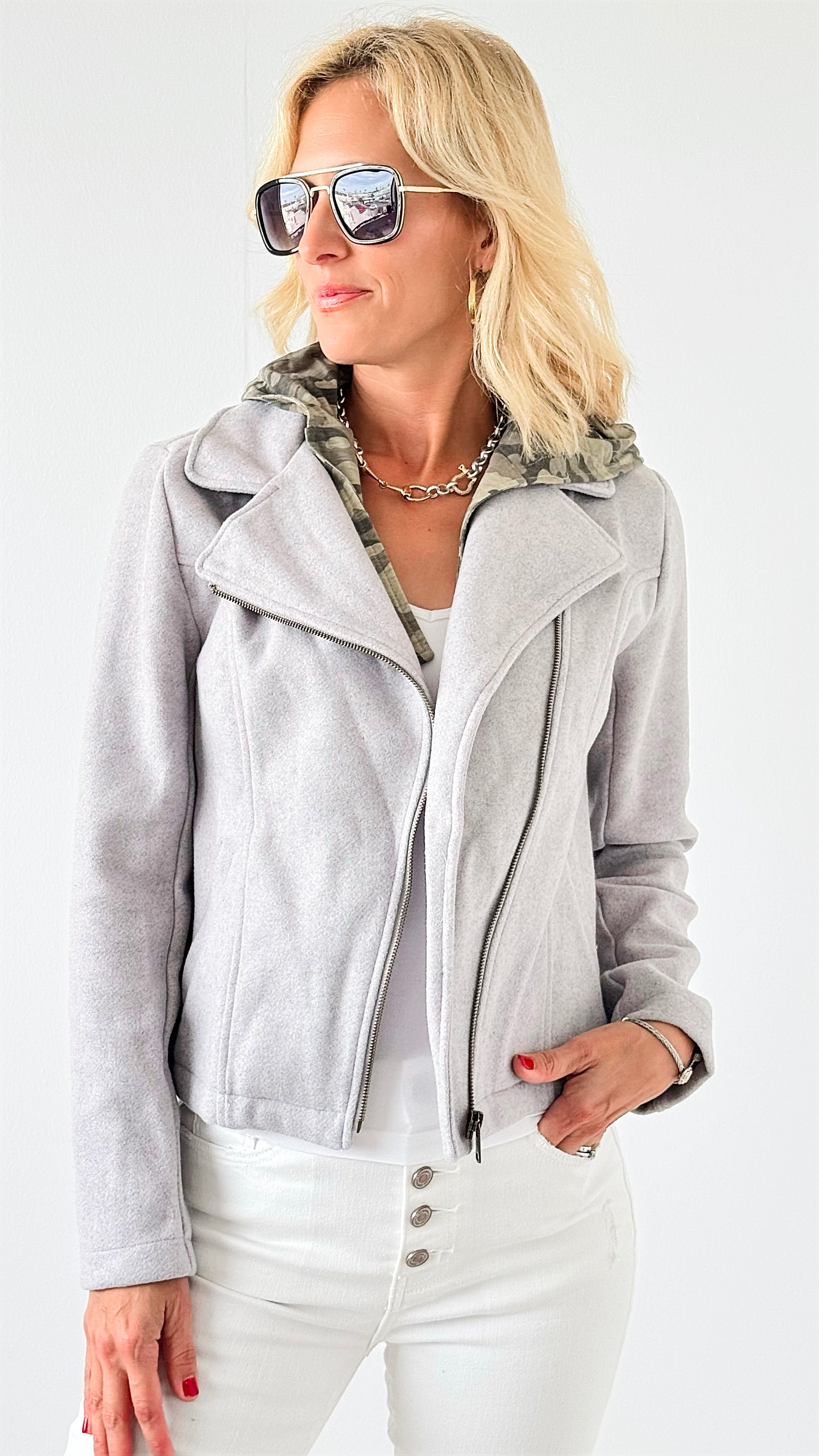 Effortless Edge Zip Jacket-160 Jackets-Rousseau-Coastal Bloom Boutique, find the trendiest versions of the popular styles and looks Located in Indialantic, FL