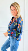 Floral Poetry Woven Top-110 Long Sleeve Tops-Umgee-Coastal Bloom Boutique, find the trendiest versions of the popular styles and looks Located in Indialantic, FL