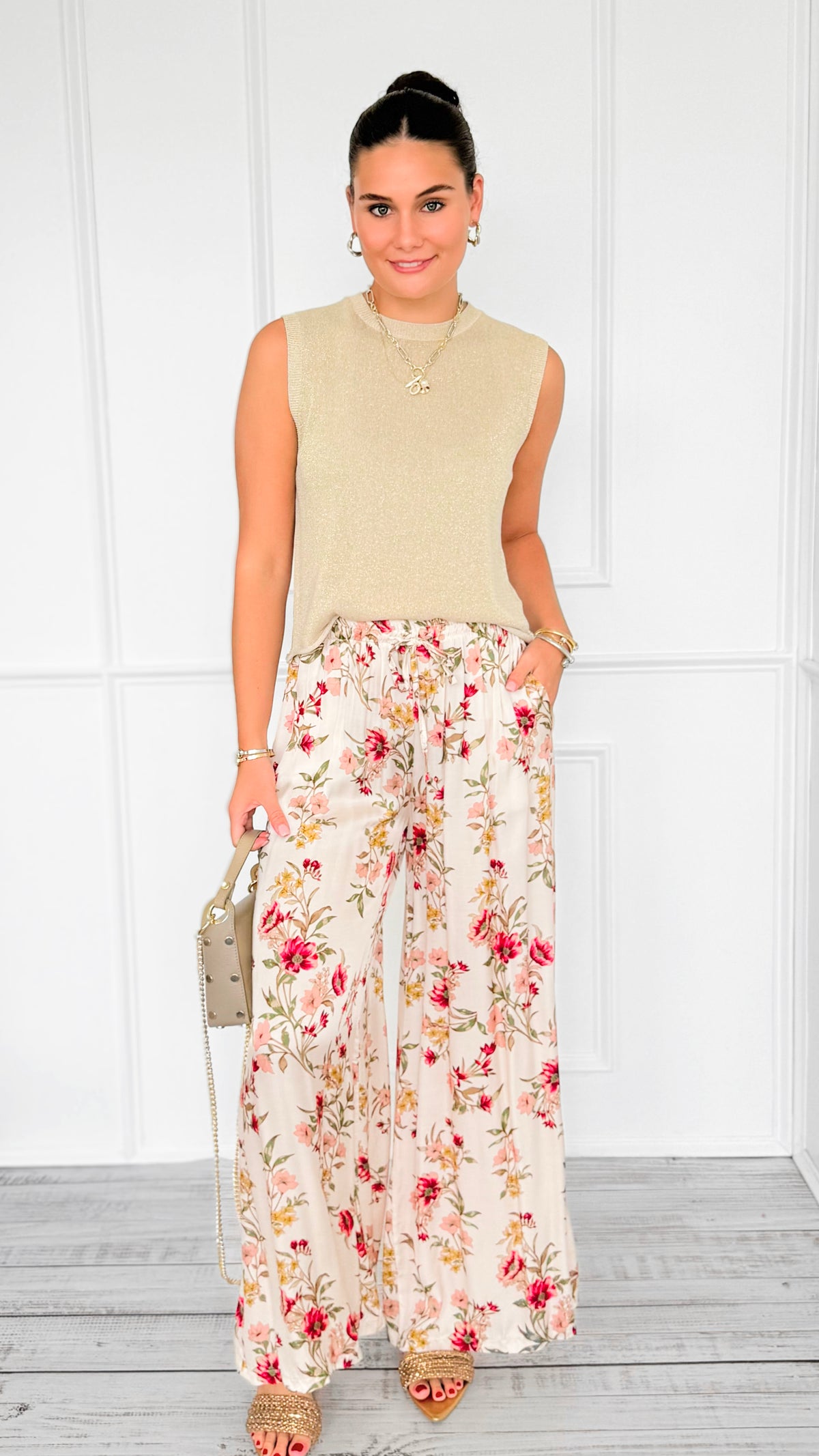 Petals Relaxed Italian Pant-100 Pants-BETTER GO-Coastal Bloom Boutique, find the trendiest versions of the popular styles and looks Located in Indialantic, FL