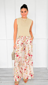 Petals Relaxed Italian Pant-100 Pants-BETTER GO-Coastal Bloom Boutique, find the trendiest versions of the popular styles and looks Located in Indialantic, FL