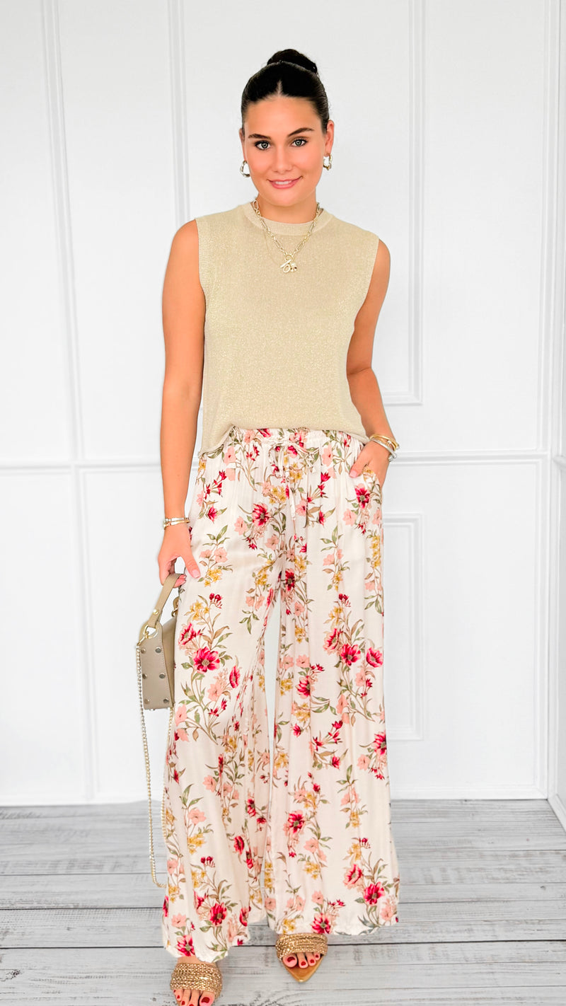 Petals Relaxed Italian Pant-100 Pants-BETTER GO-Coastal Bloom Boutique, find the trendiest versions of the popular styles and looks Located in Indialantic, FL
