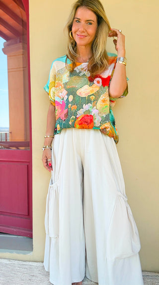 Moon Big Pocket Italian Pants - Creme