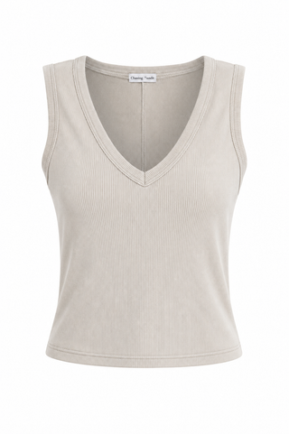 Perfect Layering Italian Tank Top- Greige