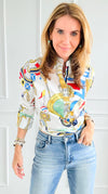 Sailor’s Statement Button-Down Top-110 Long Sleeve Tops-Dizzy Lizzie-Coastal Bloom Boutique, find the trendiest versions of the popular styles and looks Located in Indialantic, FL