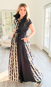 Wild Grace Tie-Front Button Down Dress