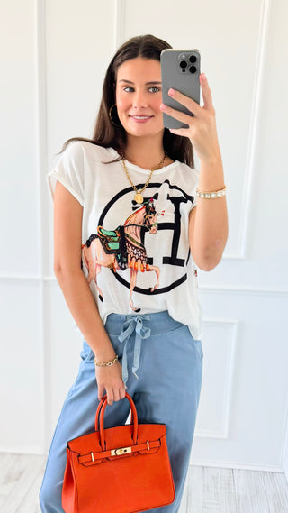 The Hunt Italian Graphic Aria Top