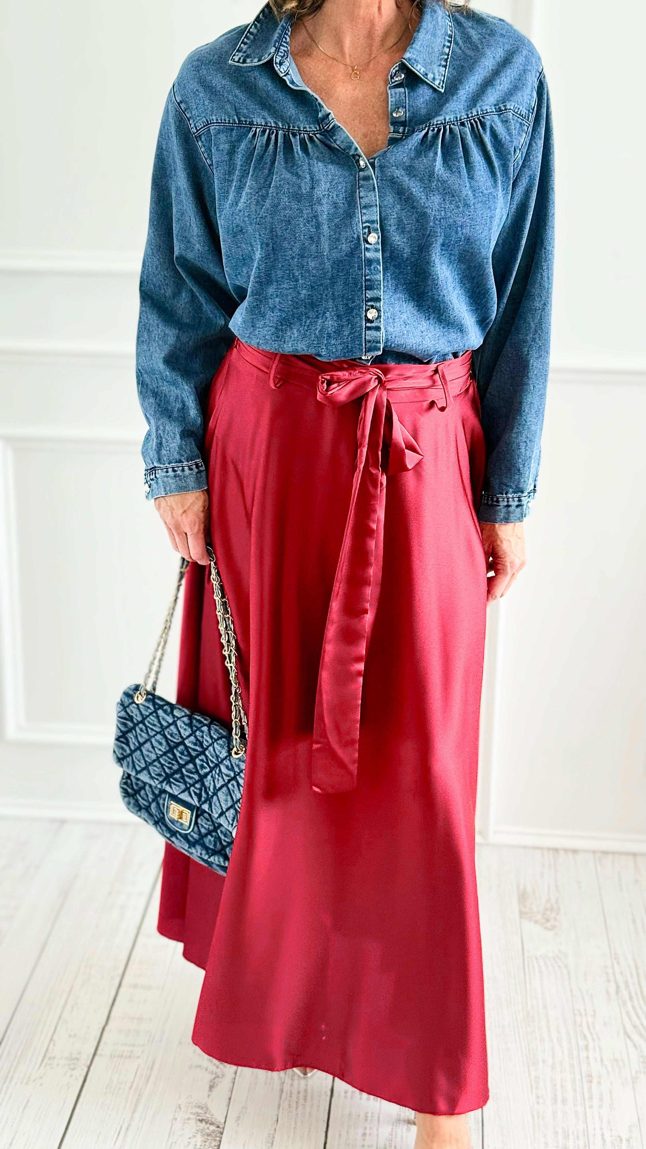 Azure Dream Italian Maxi Skirt- Wine-170 Bottoms-AZUL MONACO-Coastal Bloom Boutique, find the trendiest versions of the popular styles and looks Located in Indialantic, FL