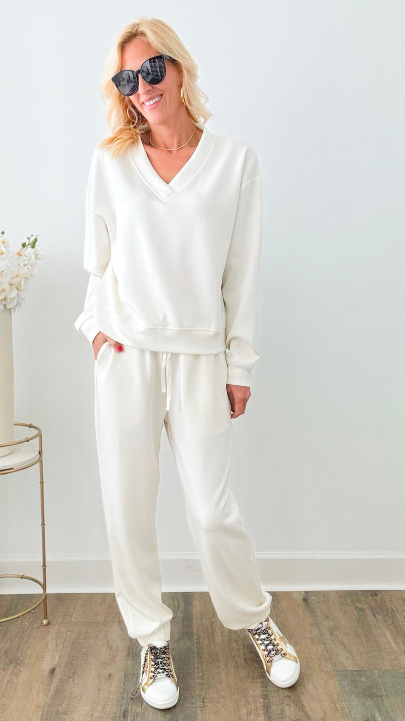 Modal Jogger - Cream-210 Loungewear/Sets-Before You-Coastal Bloom Boutique, find the trendiest versions of the popular styles and looks Located in Indialantic, FL