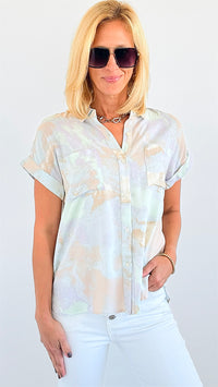 Dreamy Tie-Dye Pocket Shirt-100 Sleeveless Tops-mystree-Coastal Bloom Boutique, find the trendiest versions of the popular styles and looks Located in Indialantic, FL