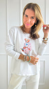 CB Exclusive Mrs Bear Sweatshirt-130 Long Sleeve Tops-Coastal Bloom / Holly-Coastal Bloom Boutique, find the trendiest versions of the popular styles and looks Located in Indialantic, FL