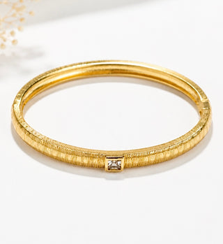 PRE ORDER-Square Stone Textured Bracelet - Clear