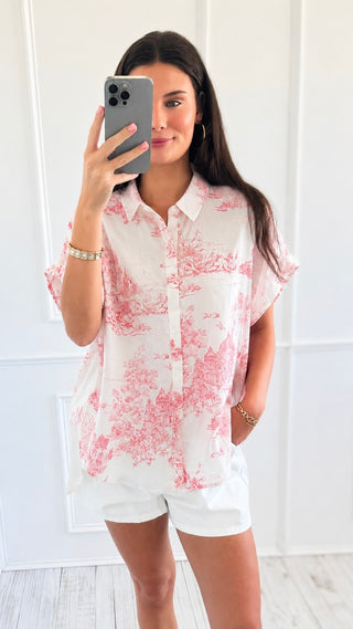 Parisian Toile Print Blouse