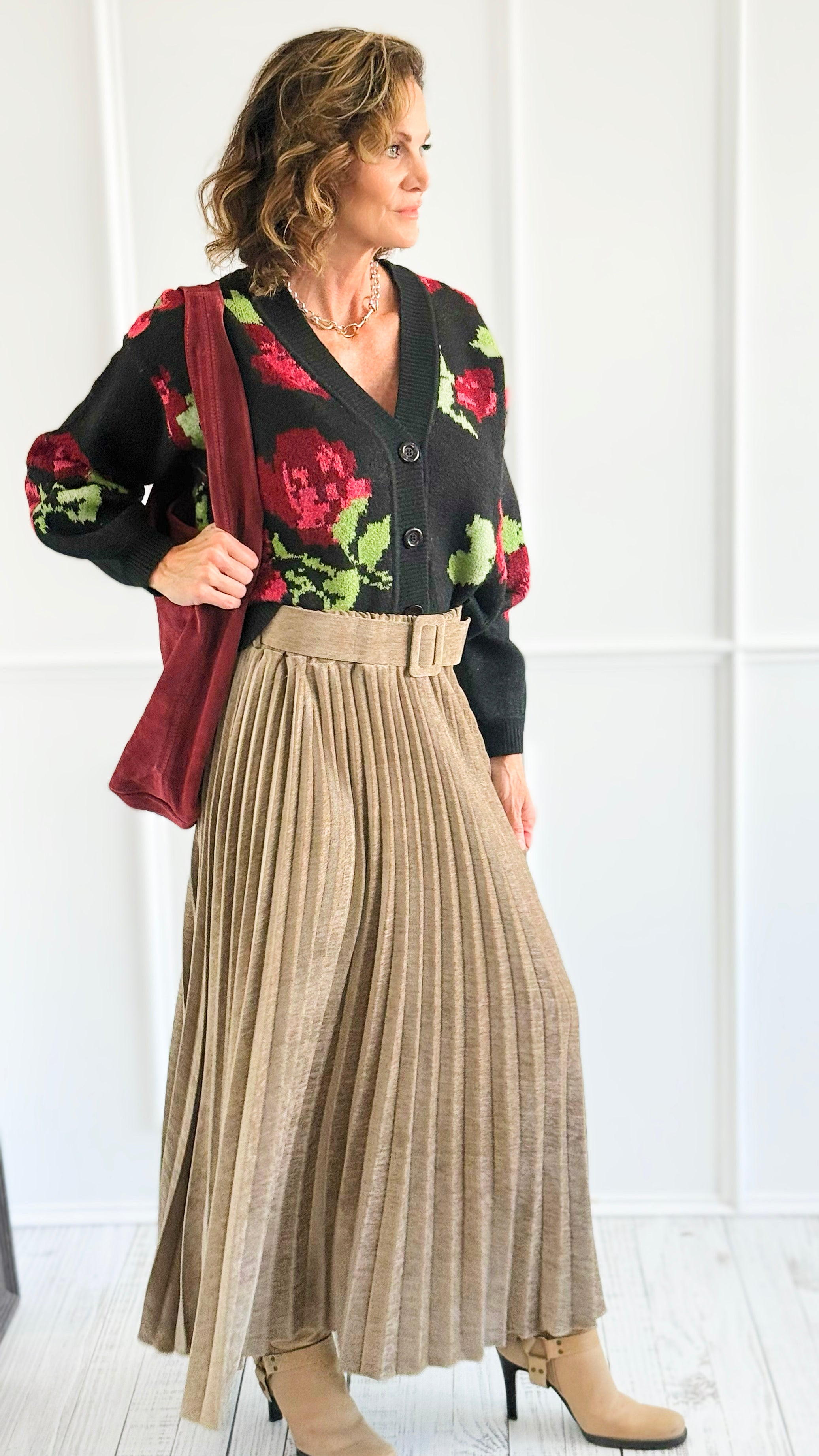 Rose Bloom Button Cardigan-150 Cardigans/Layers-Taelynn-Coastal Bloom Boutique, find the trendiest versions of the popular styles and looks Located in Indialantic, FL