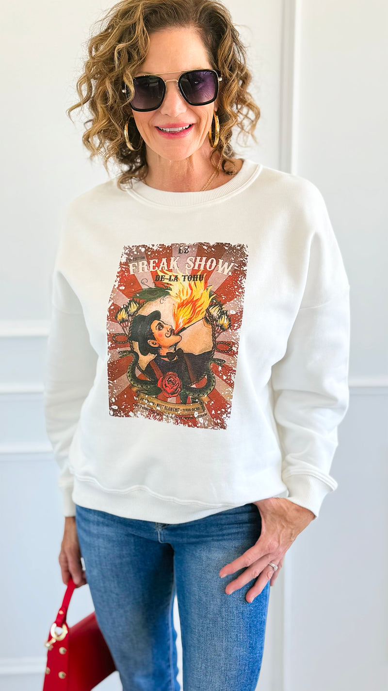 Pre Order - Freak Show Italian Sweatshirt-110 Long Sleeve Tops-FIRSTAGE-Coastal Bloom Boutique, find the trendiest versions of the popular styles and looks Located in Indialantic, FL