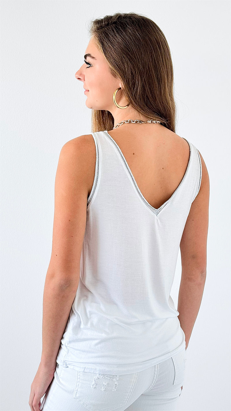 Sparkle Edge Tank Top-100 Sleeveless Tops-VENTI6 OUTLET-Coastal Bloom Boutique, find the trendiest versions of the popular styles and looks Located in Indialantic, FL