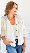 Relaxed Utility Knit Jacket - Cream-160 Jackets-Zenana-Coastal Bloom Boutique, find the trendiest versions of the popular styles and looks Located in Indialantic, FL