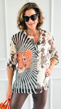 Jungle Muse Sheer Italian Top-110 short Sleeve Top-SUNNY HOLIDAYS-Coastal Bloom Boutique, find the trendiest versions of the popular styles and looks Located in Indialantic, FL
