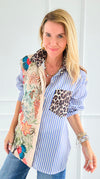 Pre Auth - L'uccello Italian Blouse-110 Long Sleeve Tops-Italianissimo-Coastal Bloom Boutique, find the trendiest versions of the popular styles and looks Located in Indialantic, FL