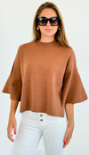 Bell Sleeve Sweater - Deep Camel-140 Sweaters-Zenana-Coastal Bloom Boutique, find the trendiest versions of the popular styles and looks Located in Indialantic, FL