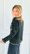 Radiance Edge Italian Jacket- Black-150 Cardigans/Layers-Italianissimo-Coastal Bloom Boutique, find the trendiest versions of the popular styles and looks Located in Indialantic, FL