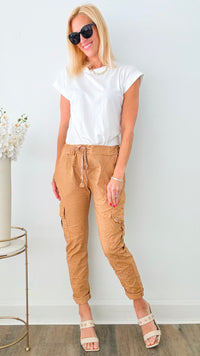 Cargo Italian Joggers - Camel-180 Joggers-Germany-Coastal Bloom Boutique, find the trendiest versions of the popular styles and looks Located in Indialantic, FL