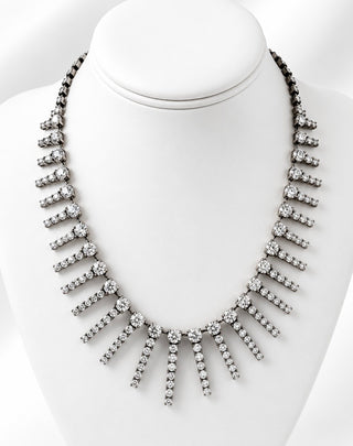 Rydell Necklace - Antique Silver Clear - TOVA