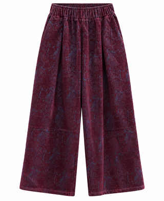 Vintage Suede Detail Pant- Wine