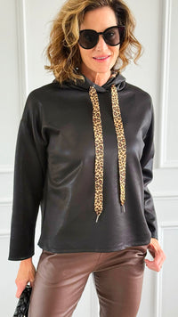 Luster Leopard Italian Hooded Top-130 Long sleeve top-SEÑORITA C-Coastal Bloom Boutique, find the trendiest versions of the popular styles and looks Located in Indialantic, FL
