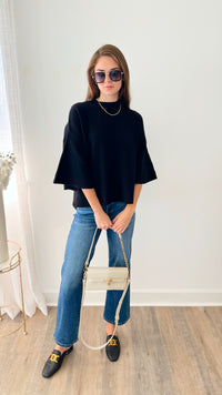 Bell Sleeve Sweater- Black-140 Sweaters-Zenana-Coastal Bloom Boutique, find the trendiest versions of the popular styles and looks Located in Indialantic, FL