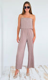 Pleated Strapless Jumpsuit-200 Dresses/Jumpsuits/Rompers-Love Poem-Coastal Bloom Boutique, find the trendiest versions of the popular styles and looks Located in Indialantic, FL